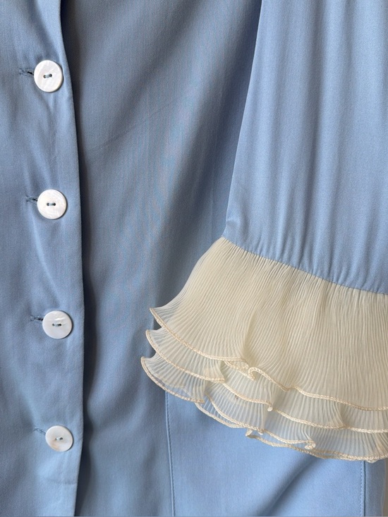 Sleeper Other - Luxury ‘Sleeper’ Powder Blue Ruffle Cuff Pajama Shirt